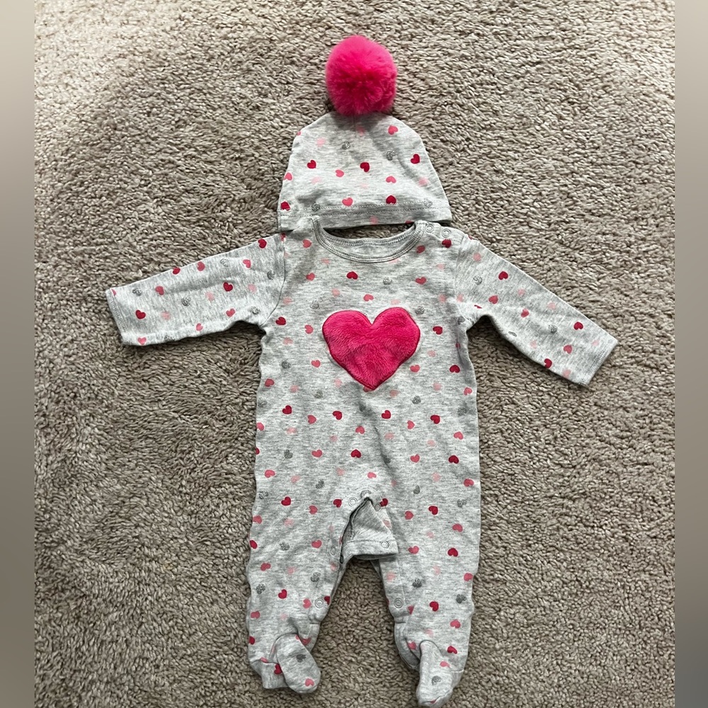 Valentines onesie with hat